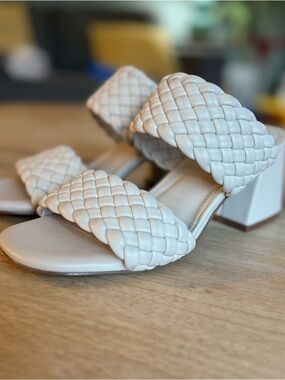 Steve Madden Daphnee Braided Straps and Square Block Heel | Women’s Size 5.5